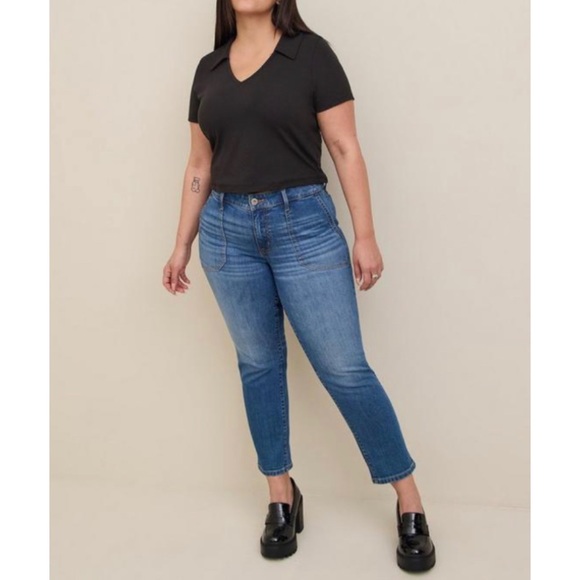 🆕 Perfect Boyfriend Ankle Vintage Stretch Mid-Rise Jean Size 16 NWT Torrid New! - Picture 1 of 5